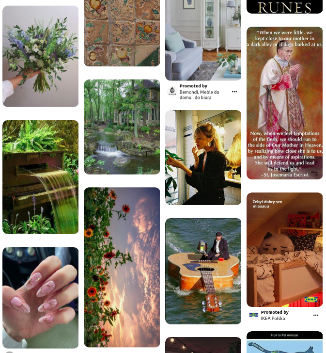 pinterest board as an example of a masonry layout