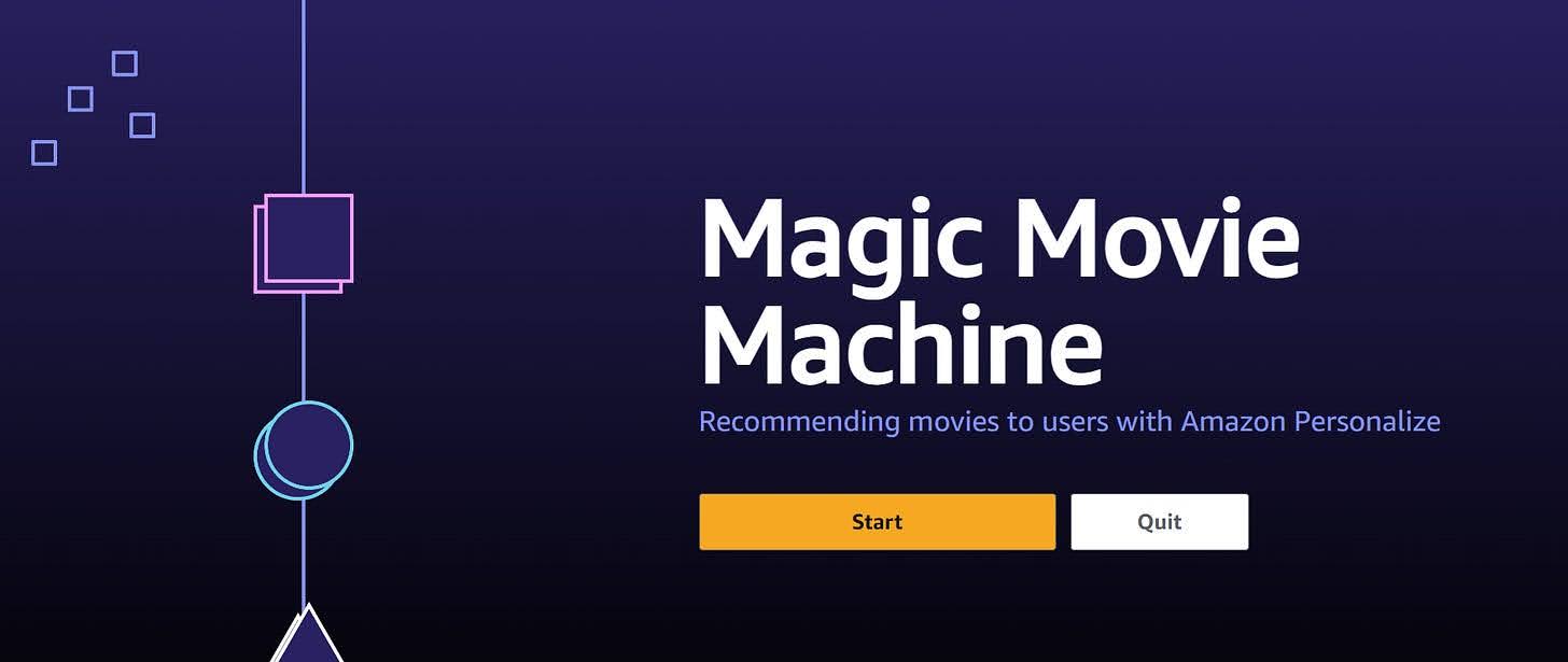 A screenshot of the Magic Movie Machine homepage