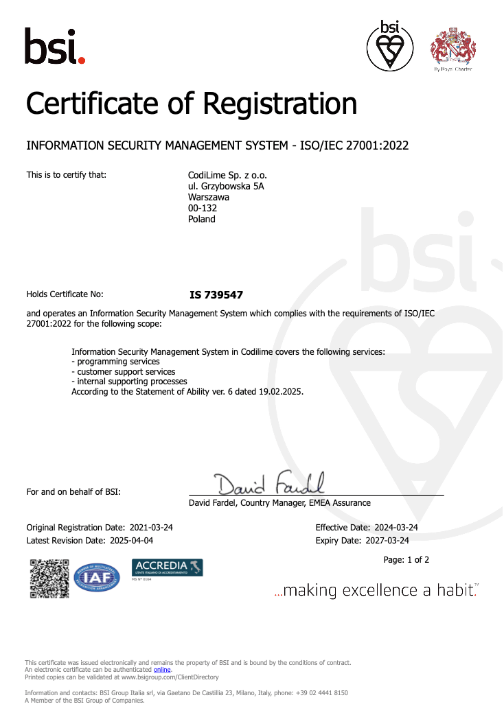 ISO 27001 certification