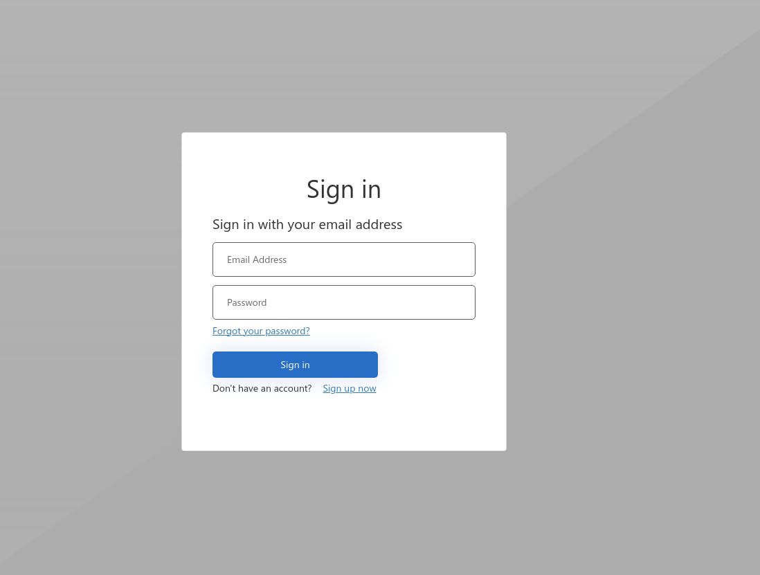 login page