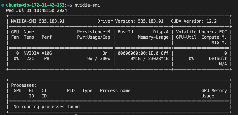 verify GPU availability by running nvidia-smi in the terminal